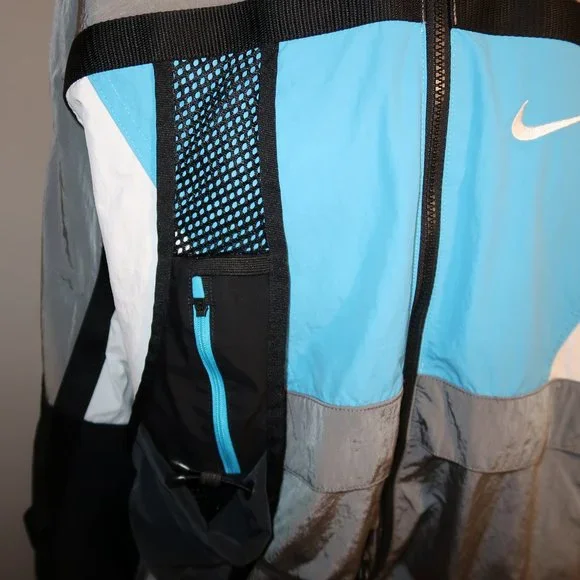 2019 NIKE LAB NRG ISPA NYLON REFLECTIVE JACKET GREY WHITE BLACK POWDER BLUE XXL